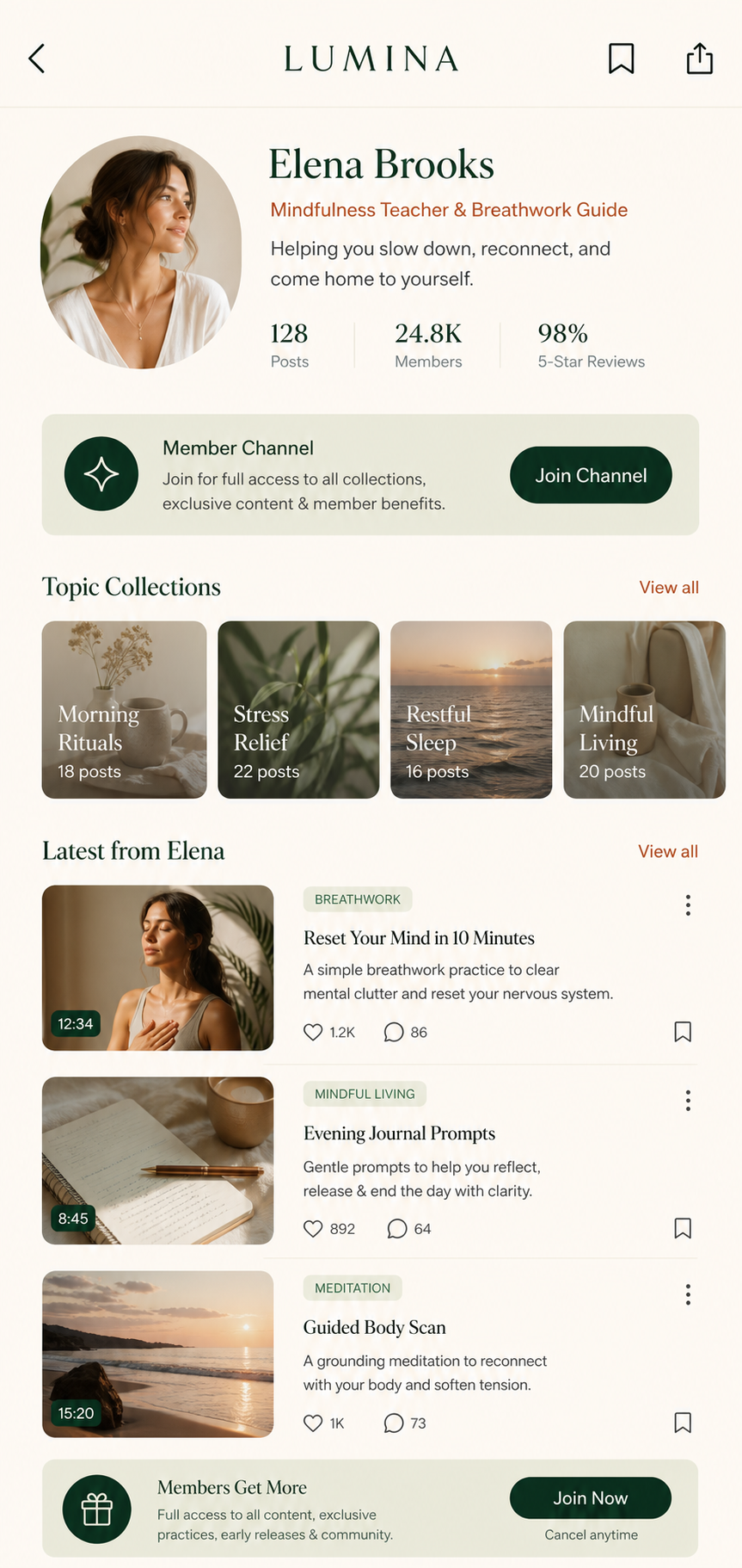 Channel — channel của creator