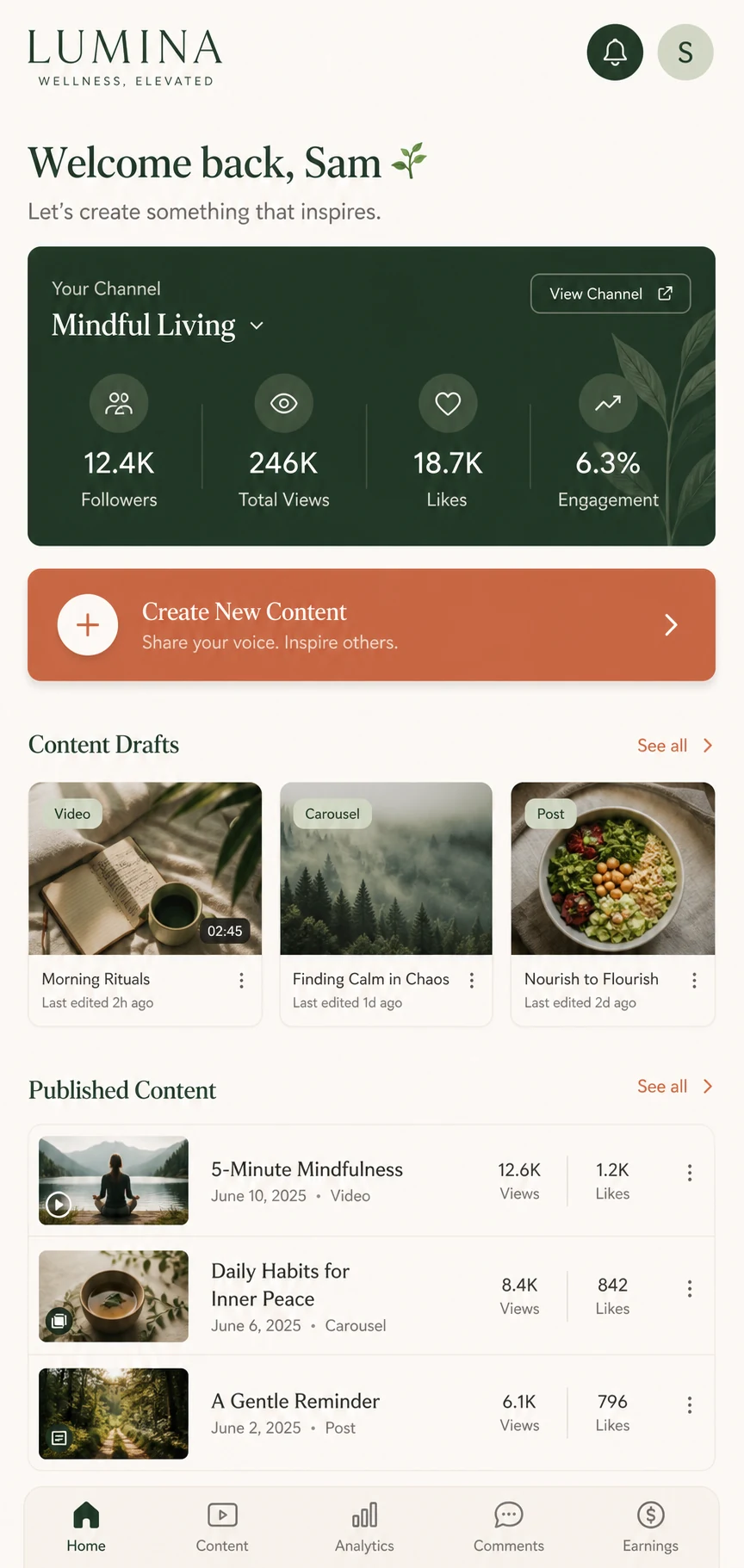 Màn hình Creator Studio — Tổng quan studio